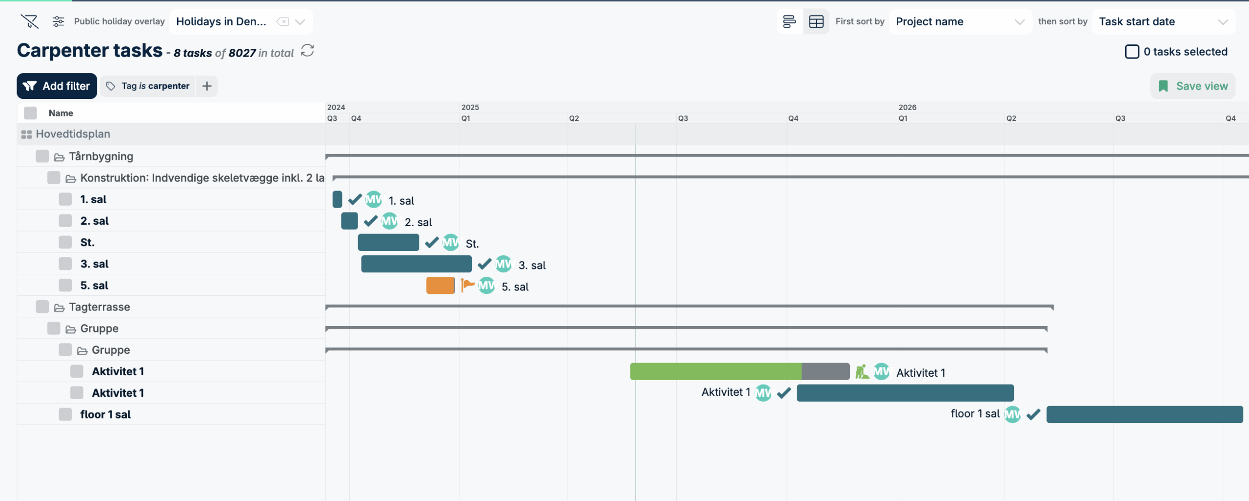 Carpenter tasks cross project