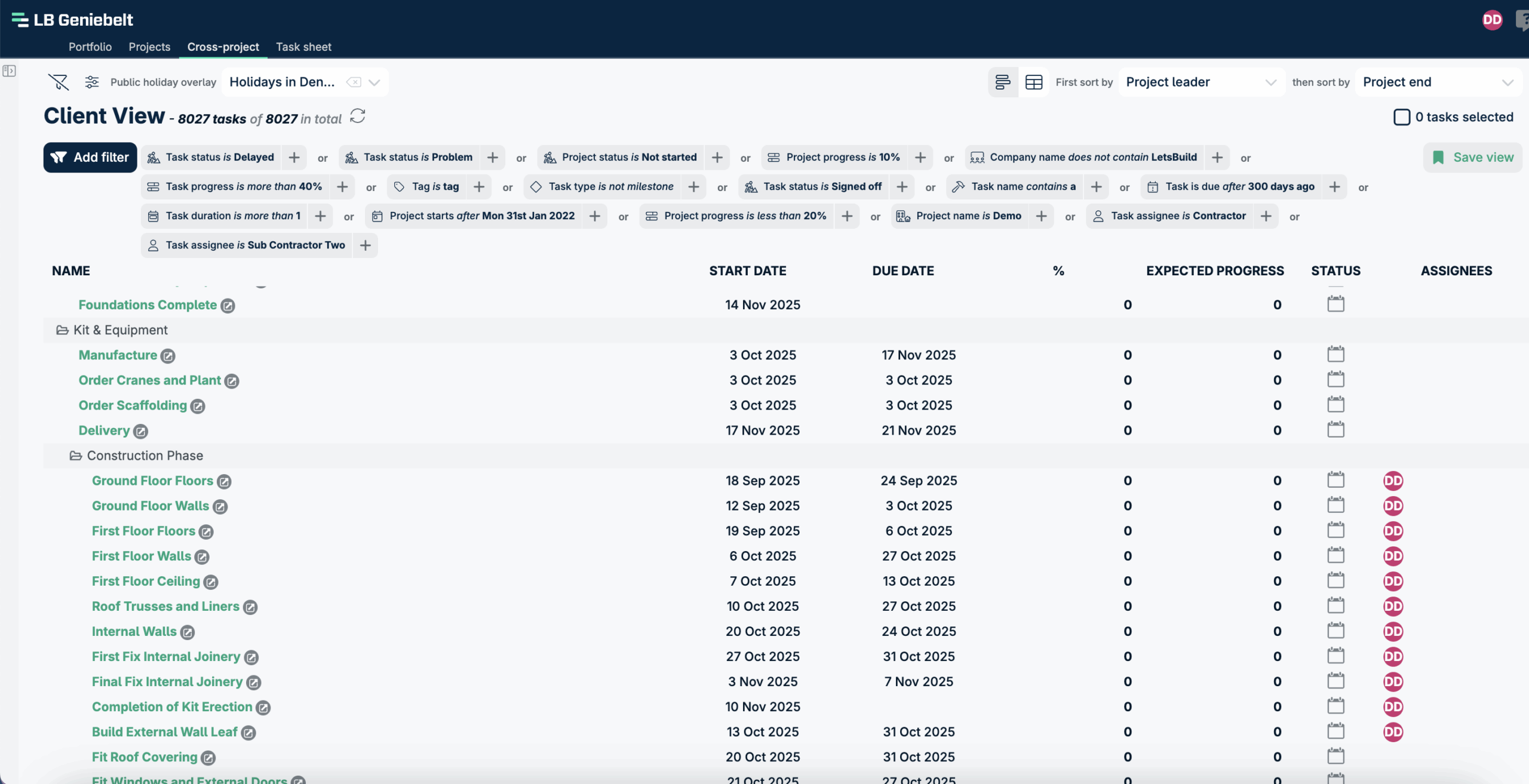 client view cross project